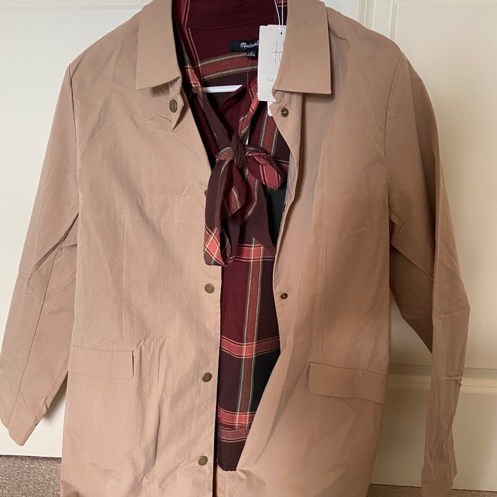 New with Tags- Madewell tie blouse and New Uniqlo Cotton Shacket